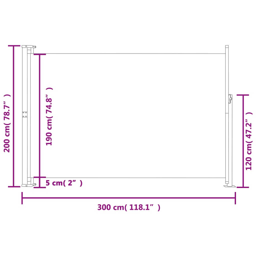 Tuinscherm uittrekbaar 200x300 cm rood