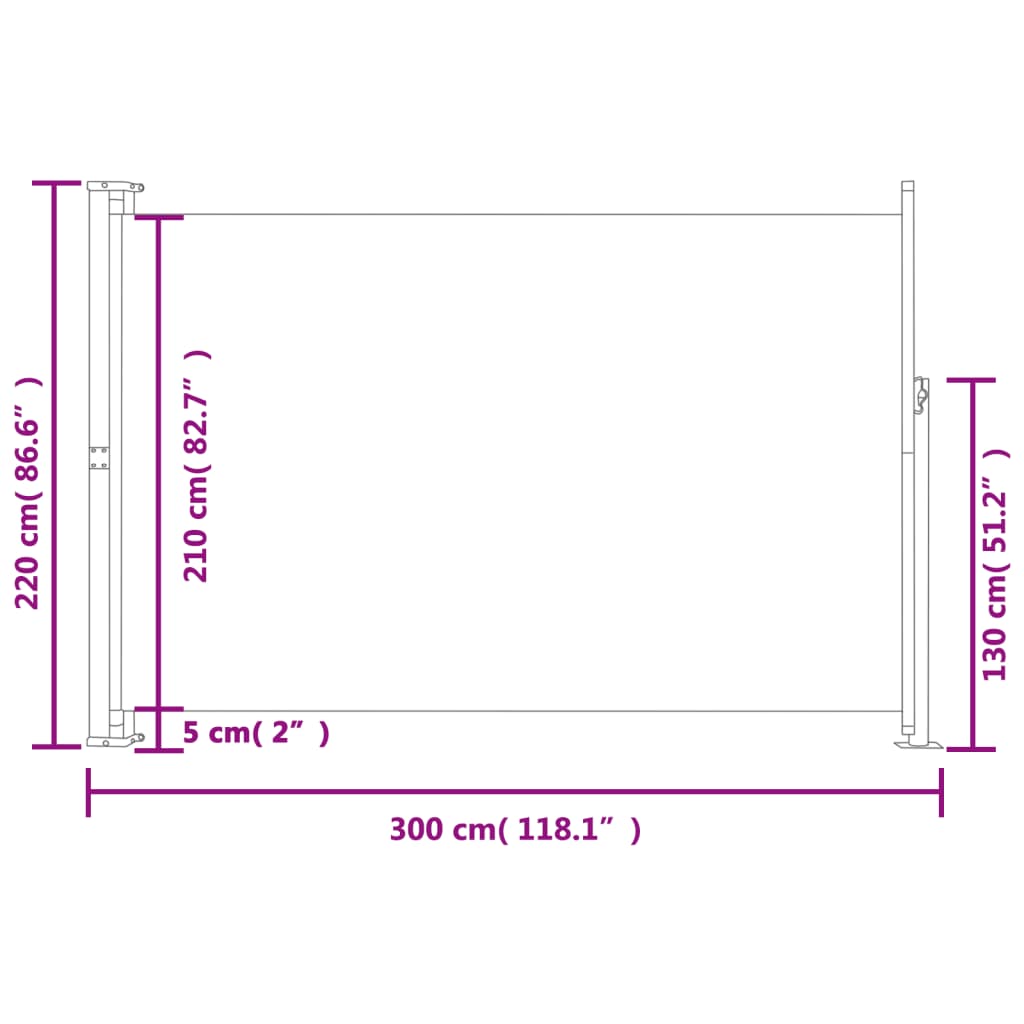 Tuinscherm uittrekbaar 220x300 cm rood