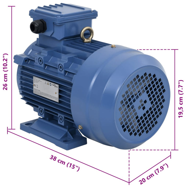 Elektromotor 3 fase 3 kW/4 pk 2-polig 2840 rpm aluminium