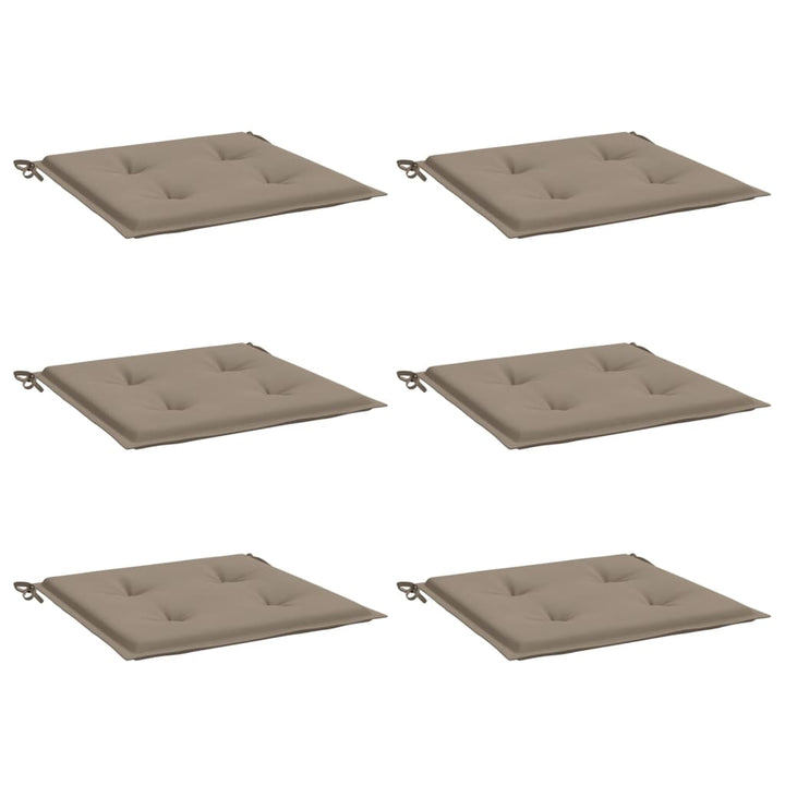 Tuinstoelkussens 6 st 40x40x3 cm oxford stof taupe