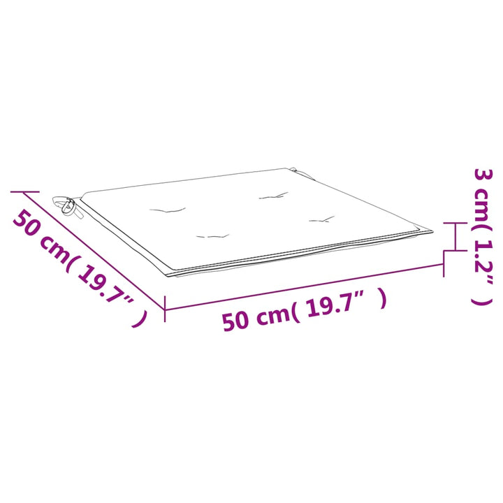 Tuinstoelkussens 2 st 50x50x3 cm oxford stof koningsblauw