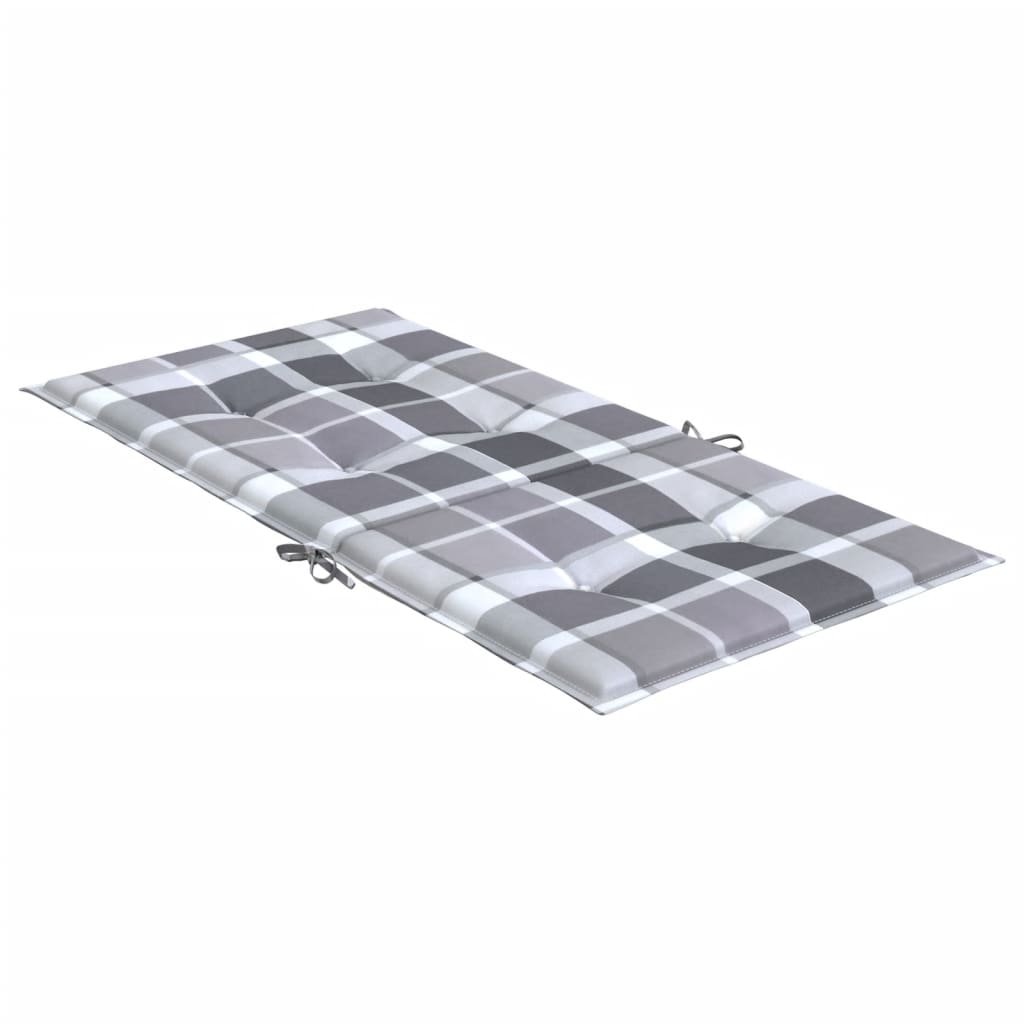 Tuinstoelkussens 6 st 100x50x3 cm oxford stof ruitpatroon grijs