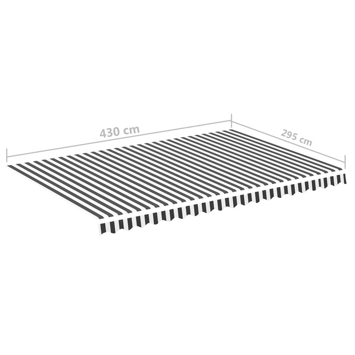 Vervangingsdoek voor luifel 4,5x3 m antracietkleurig en wit