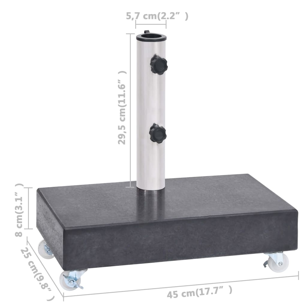 Parasolvoet 45x25x8 cm graniet zwart