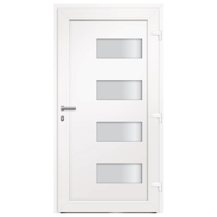 Voordeur 110x210 cm aluminium en PVC wit