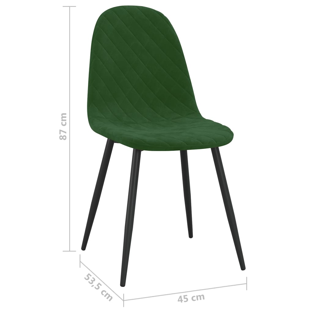 Eetkamerstoelen 2 st fluweel donkergroen