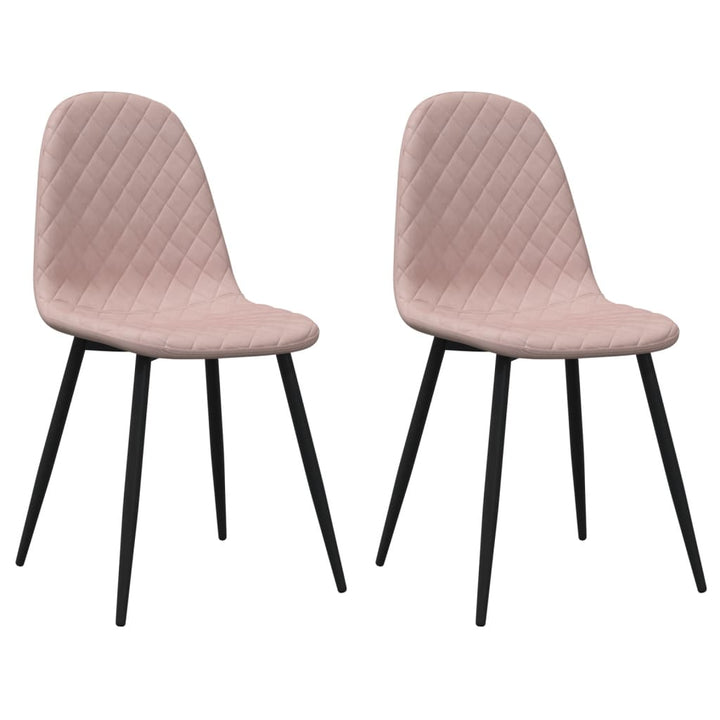 Eetkamerstoelen 2 st fluweel roze