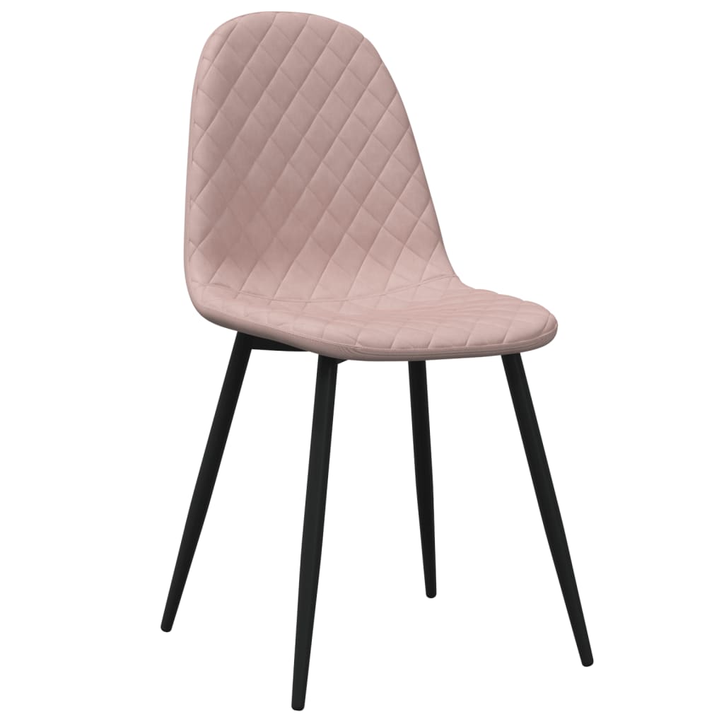 Eetkamerstoelen 2 st fluweel roze