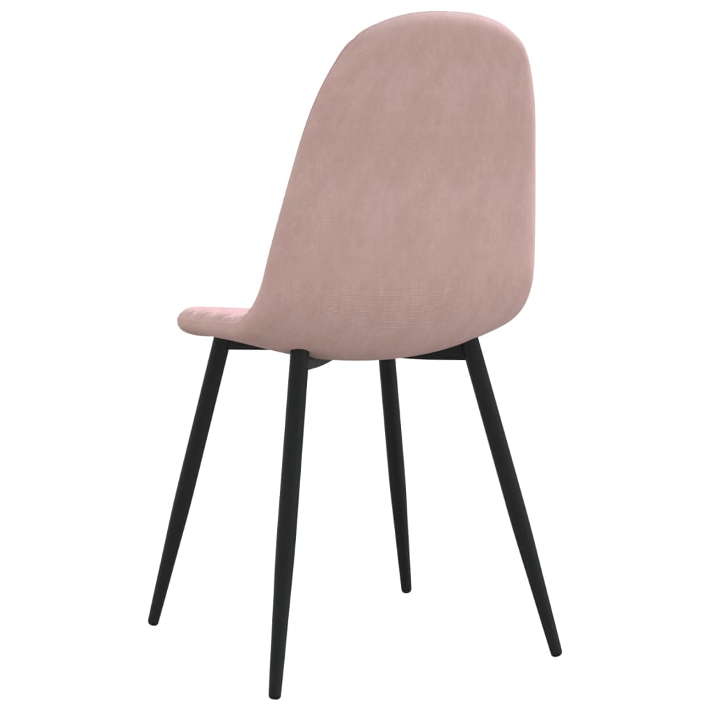 Eetkamerstoelen 2 st fluweel roze