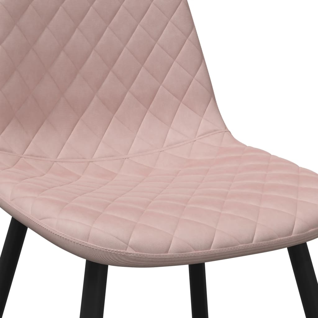 Eetkamerstoelen 2 st fluweel roze