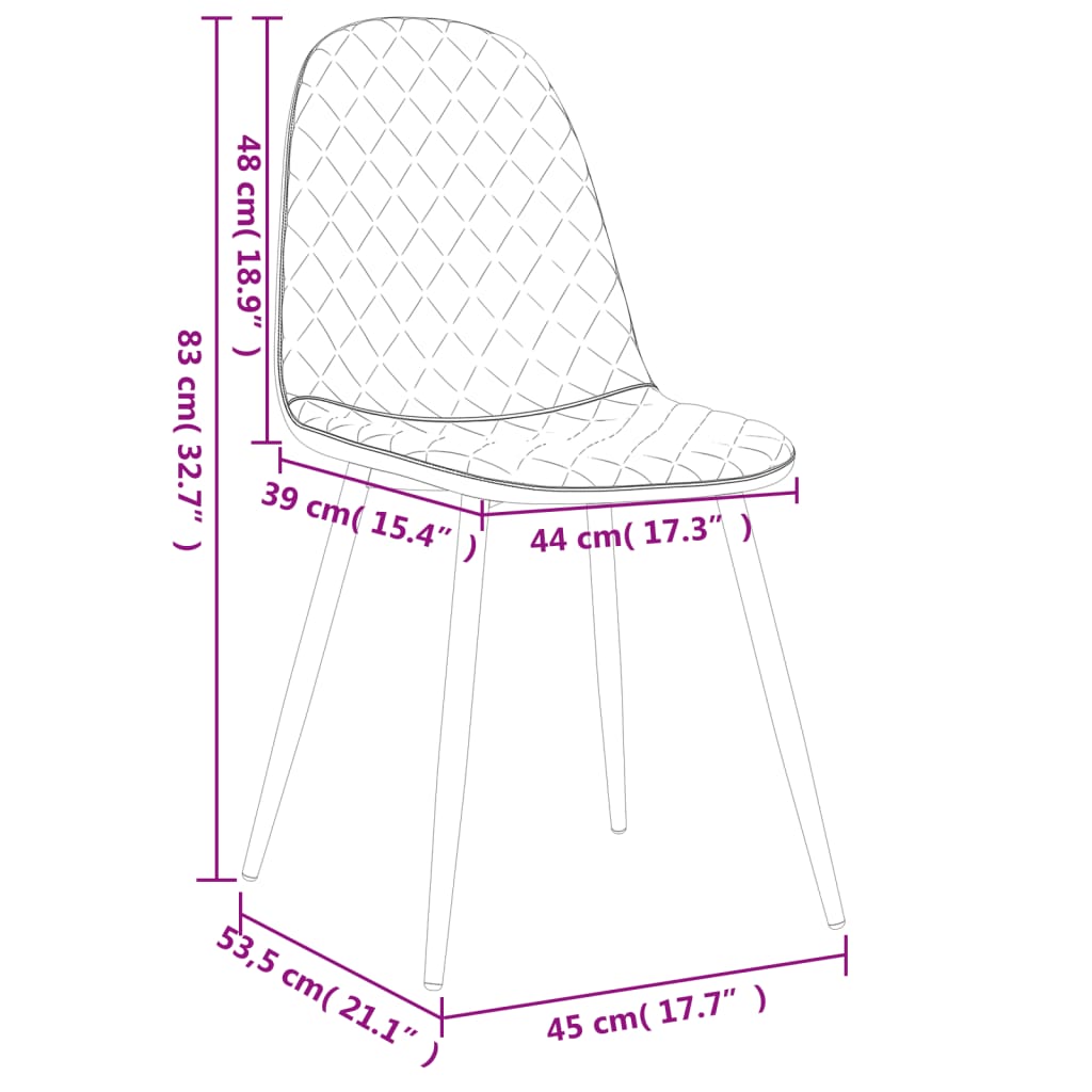 Eetkamerstoelen 2 st fluweel zwart