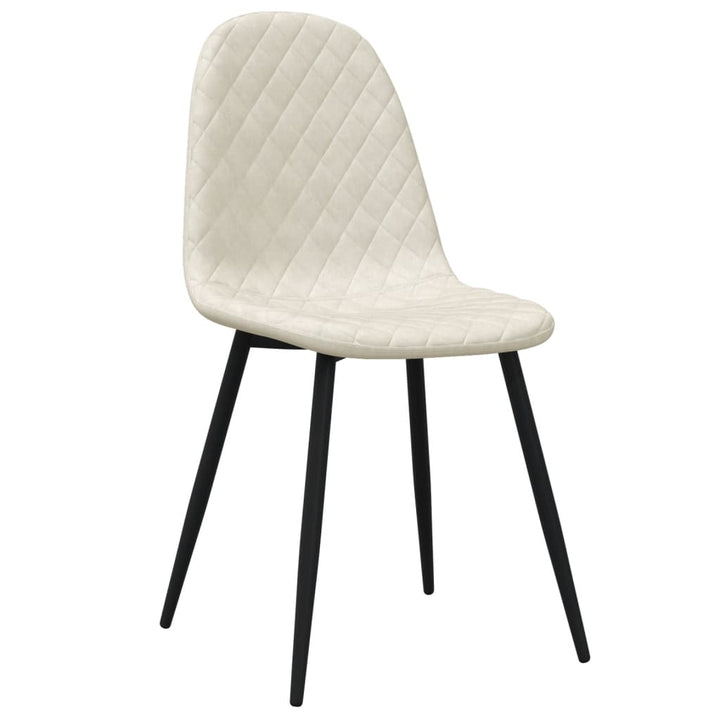 Eetkamerstoelen 2 st fluweel crèmewit