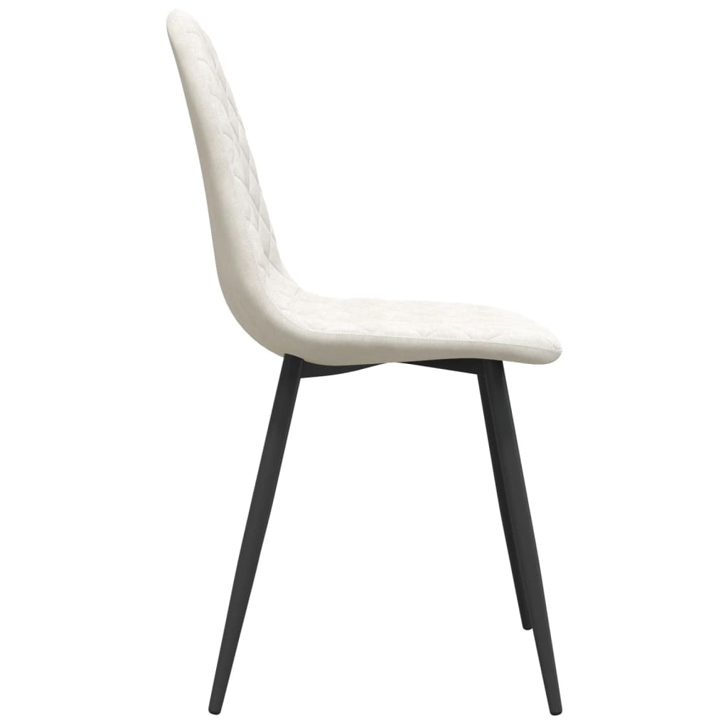 Eetkamerstoelen 2 st fluweel crèmewit