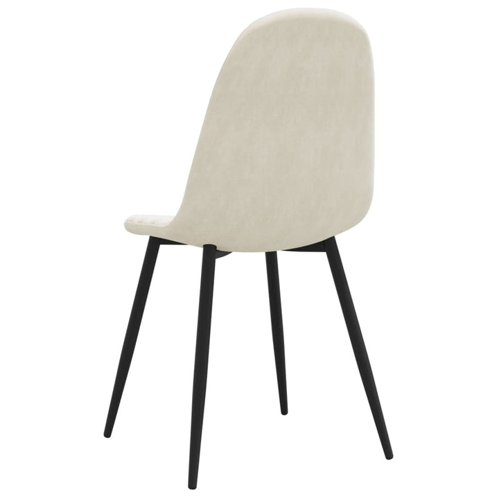 Eetkamerstoelen 2 st fluweel crèmewit