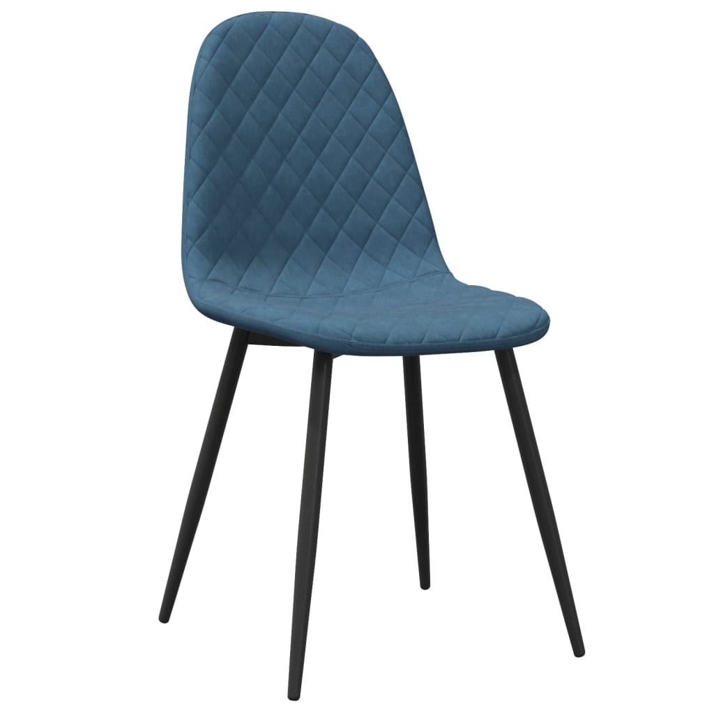 Eetkamerstoelen 4 st fluweel blauw