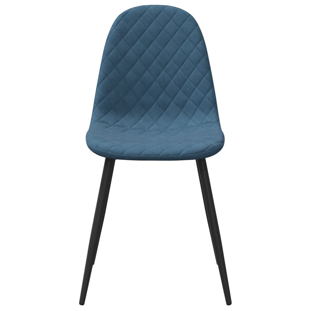 Eetkamerstoelen 4 st fluweel blauw