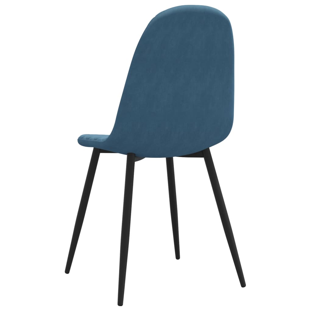 Eetkamerstoelen 4 st fluweel blauw