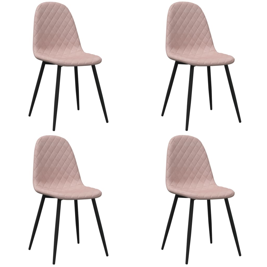 Eetkamerstoelen 4 st fluweel roze