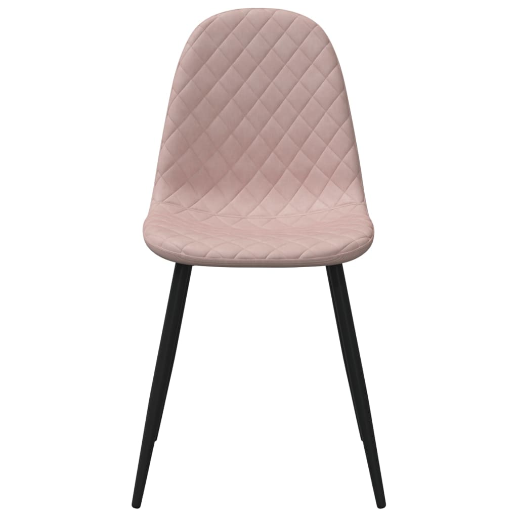 Eetkamerstoelen 4 st fluweel roze