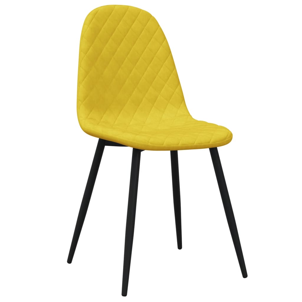 Eetkamerstoelen 4 st fluweel mosterdgeel