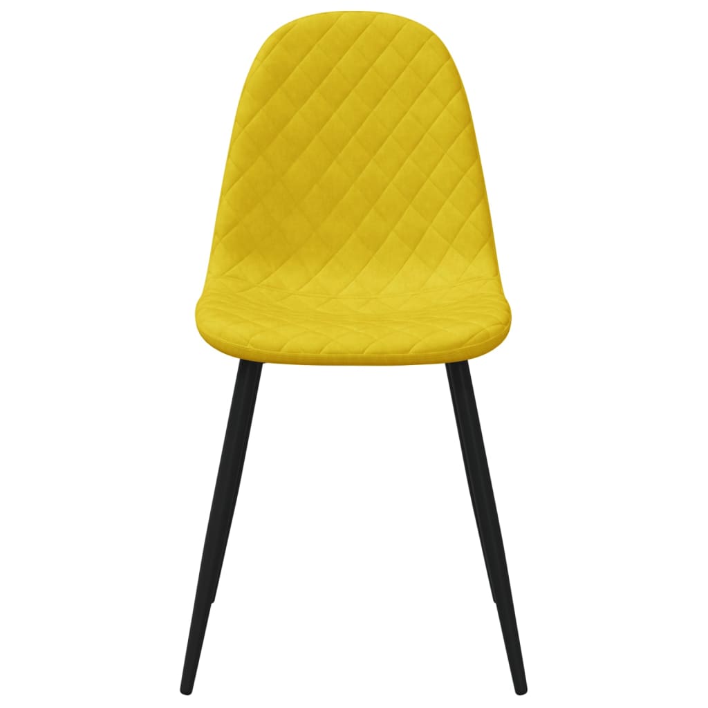 Eetkamerstoelen 4 st fluweel mosterdgeel