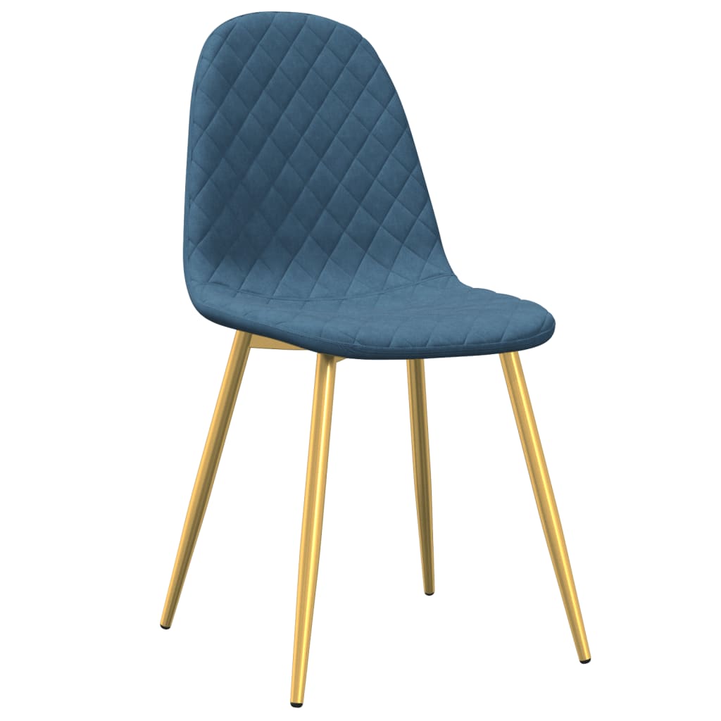 Eetkamerstoelen 2 st fluweel blauw