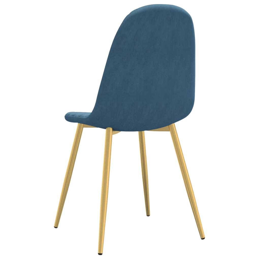 Eetkamerstoelen 2 st fluweel blauw