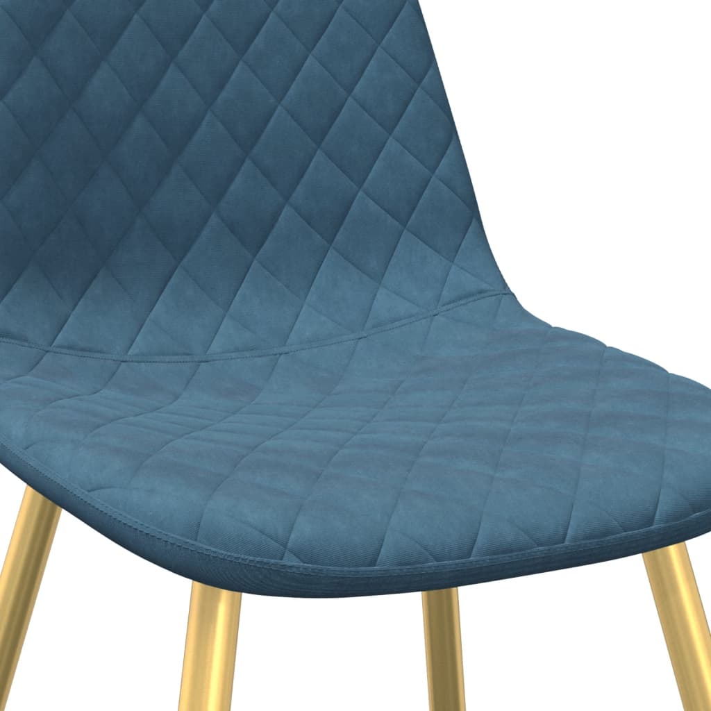 Eetkamerstoelen 2 st fluweel blauw