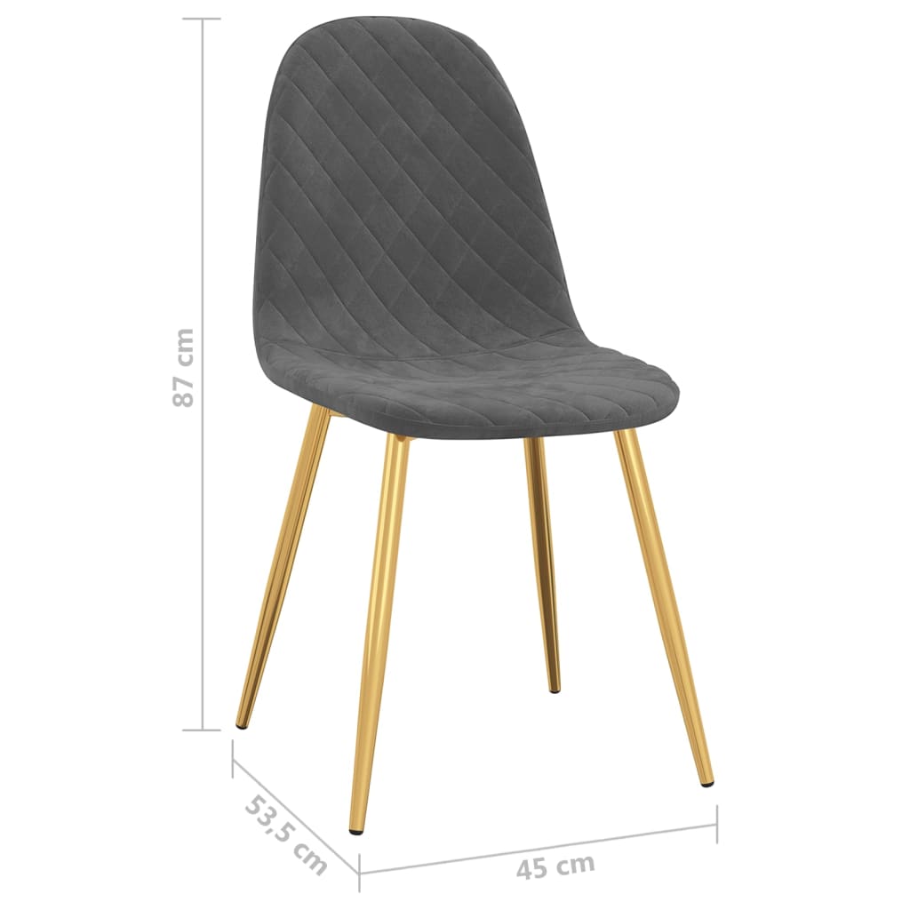 Eetkamerstoelen 2 st fluweel donkergrijs