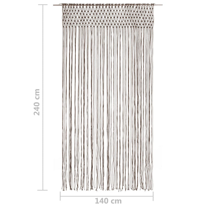 Gordijn macramé 140x240 cm katoen taupe