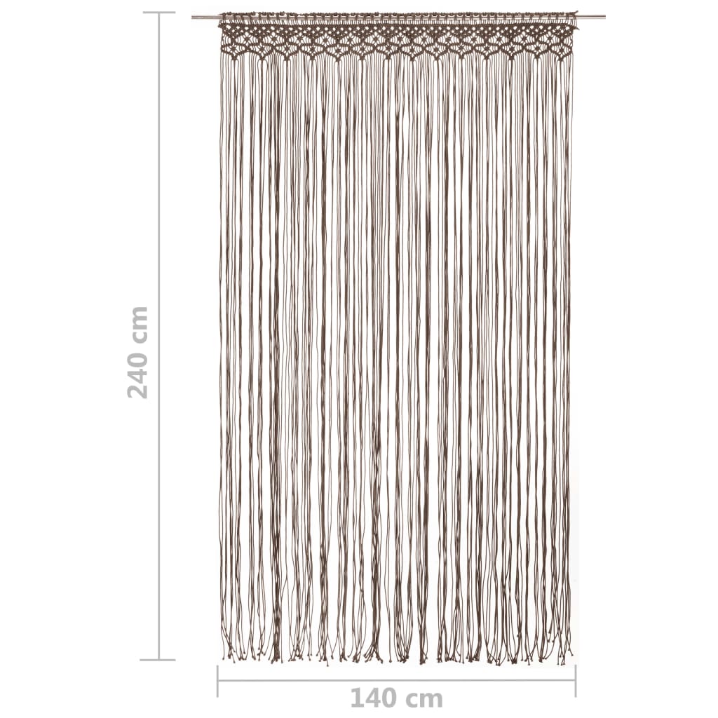 Gordijn macramé 140x240 cm katoen taupe