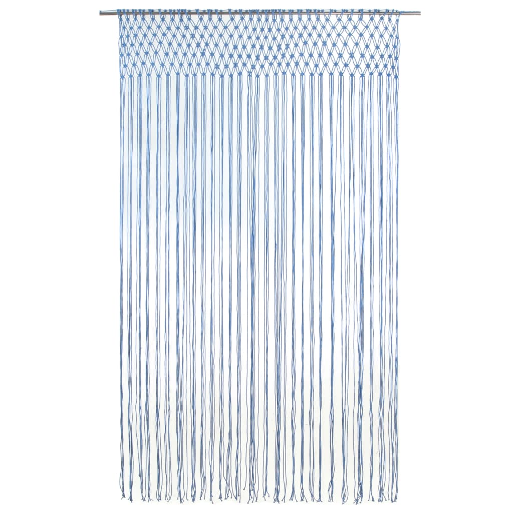 Gordijn macramé 140x240 cm katoen blauw