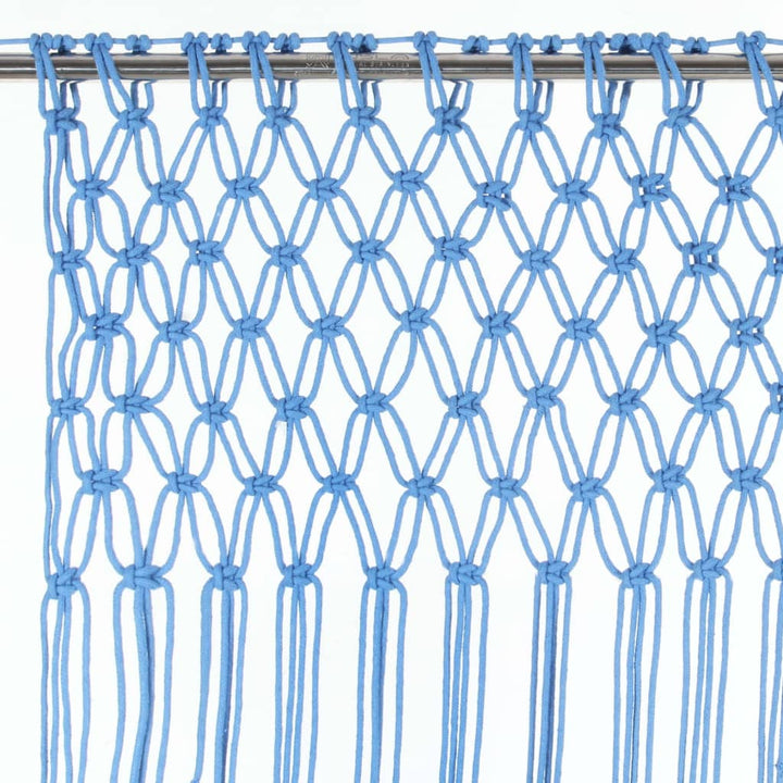 Gordijn macramé 140x240 cm katoen blauw