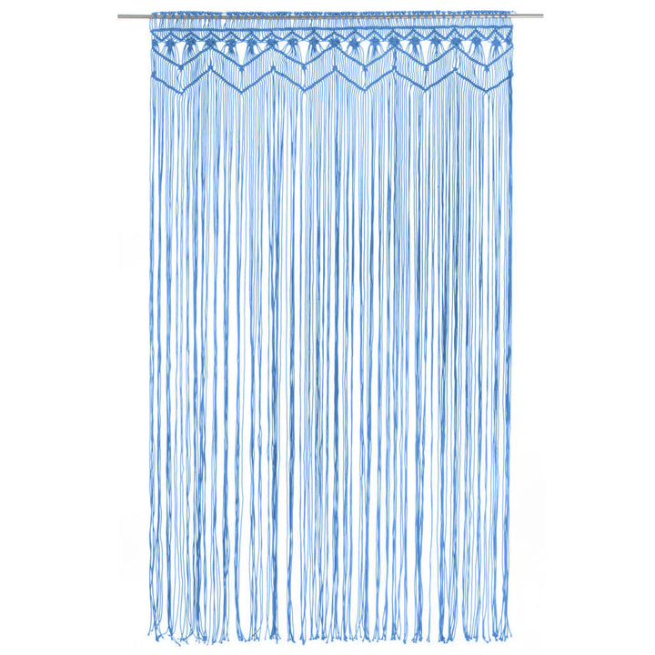 Gordijn macramé 140x240 cm katoen blauw