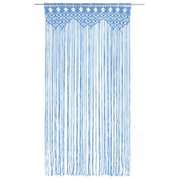 Gordijn macramé 140x240 cm katoen blauw