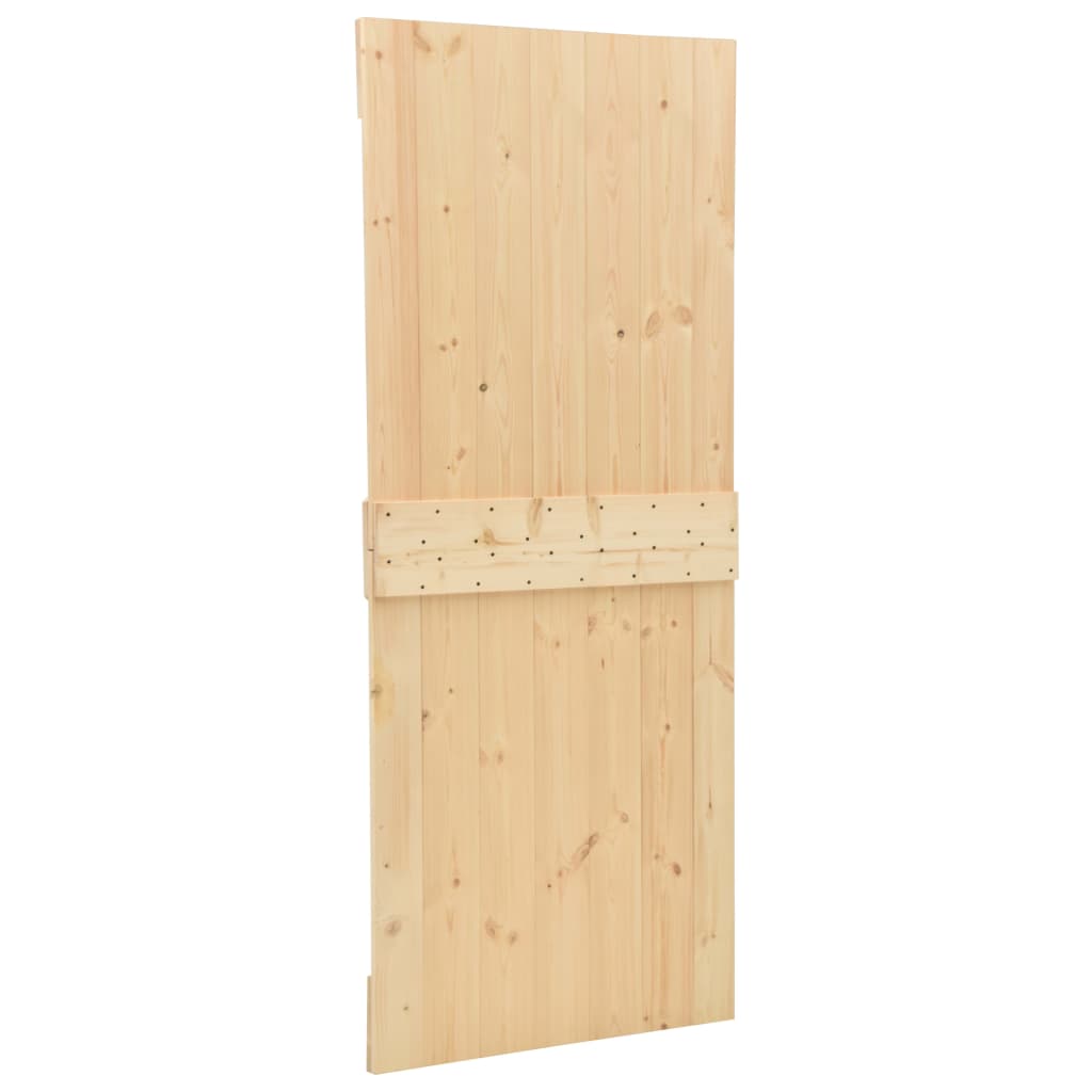 Schuifdeur met beslag 80x210 cm massief groenhout