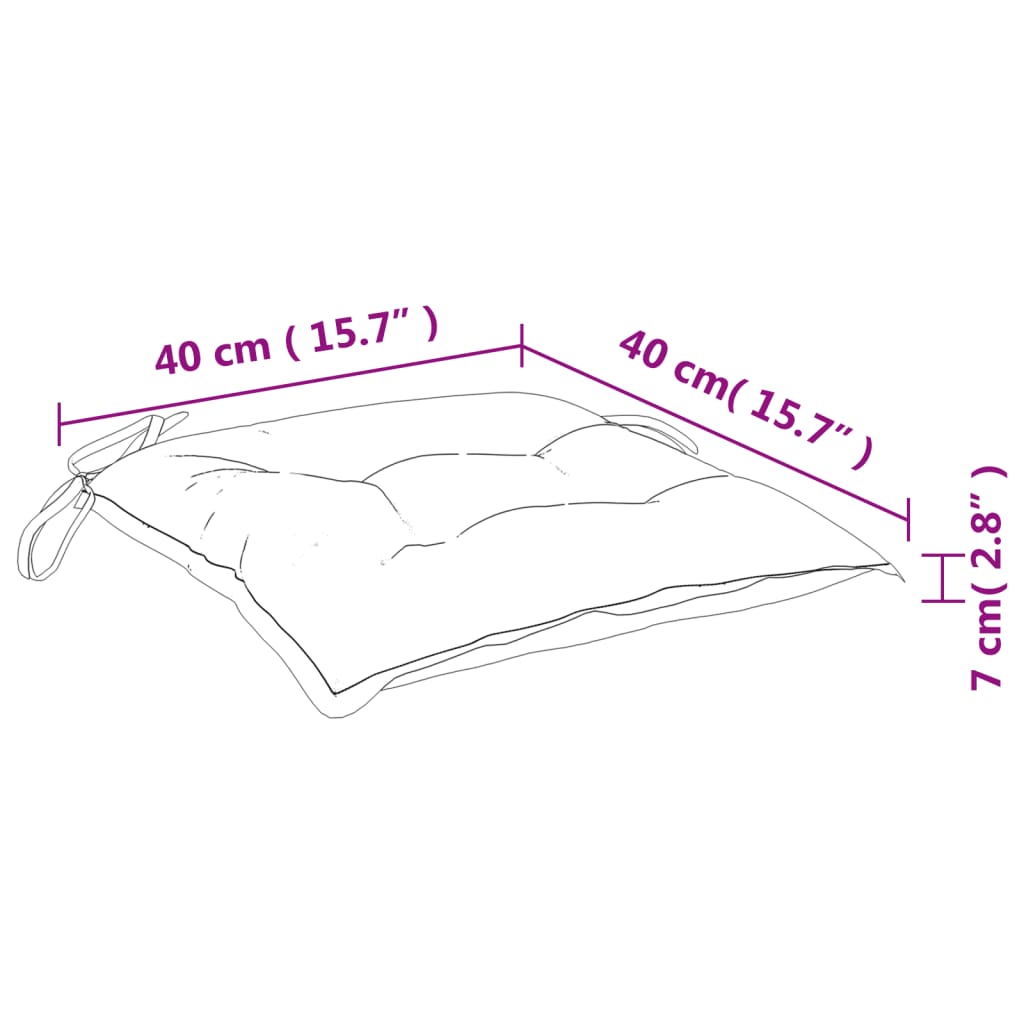 Stoelkussens 2 st 40x40x7 cm stof antraciet