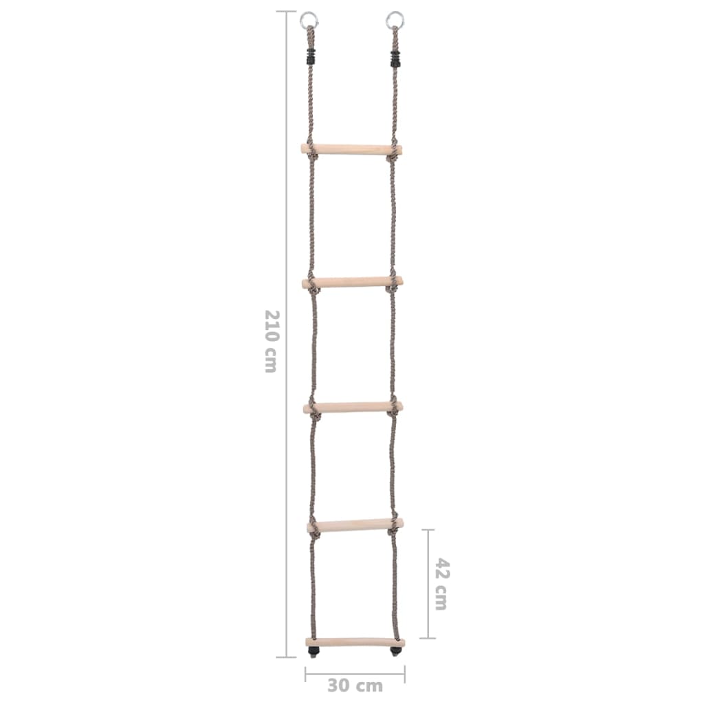 Ladder met 5 sporten 210 cm massief grenenhout