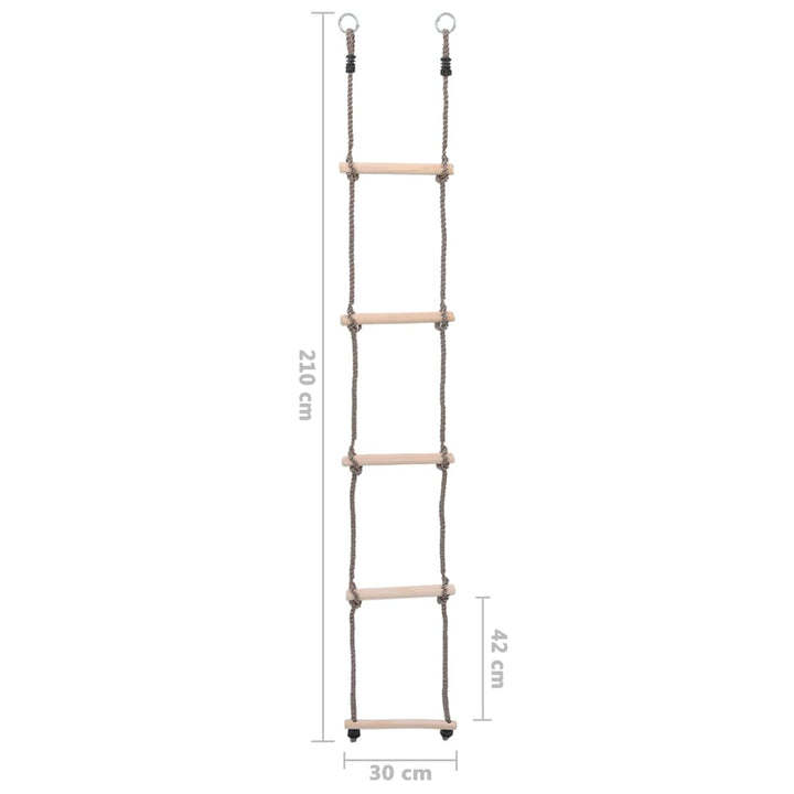 Ladder met 5 sporten 210 cm massief grenenhout