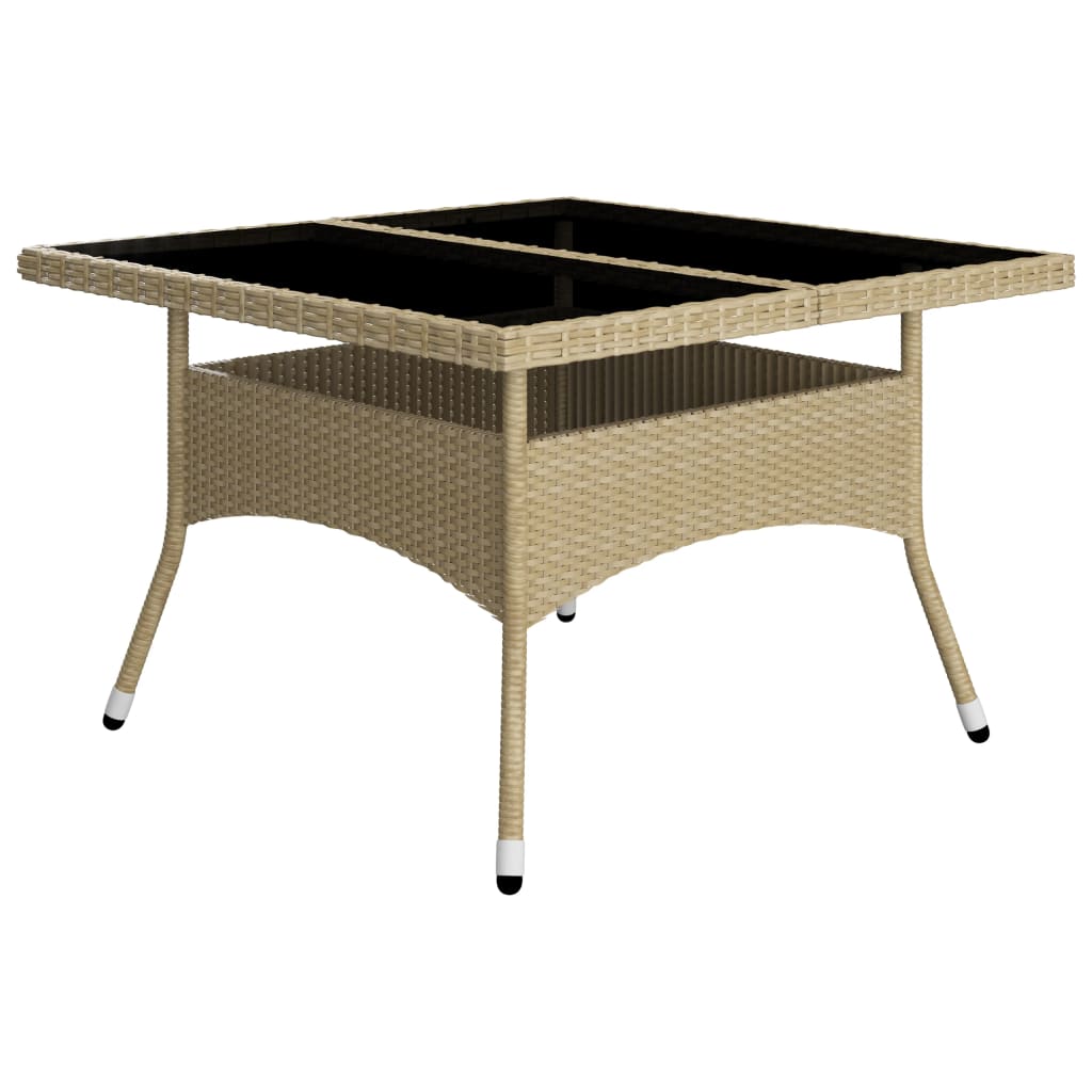 9-delige Tuinset poly rattan en glas beige