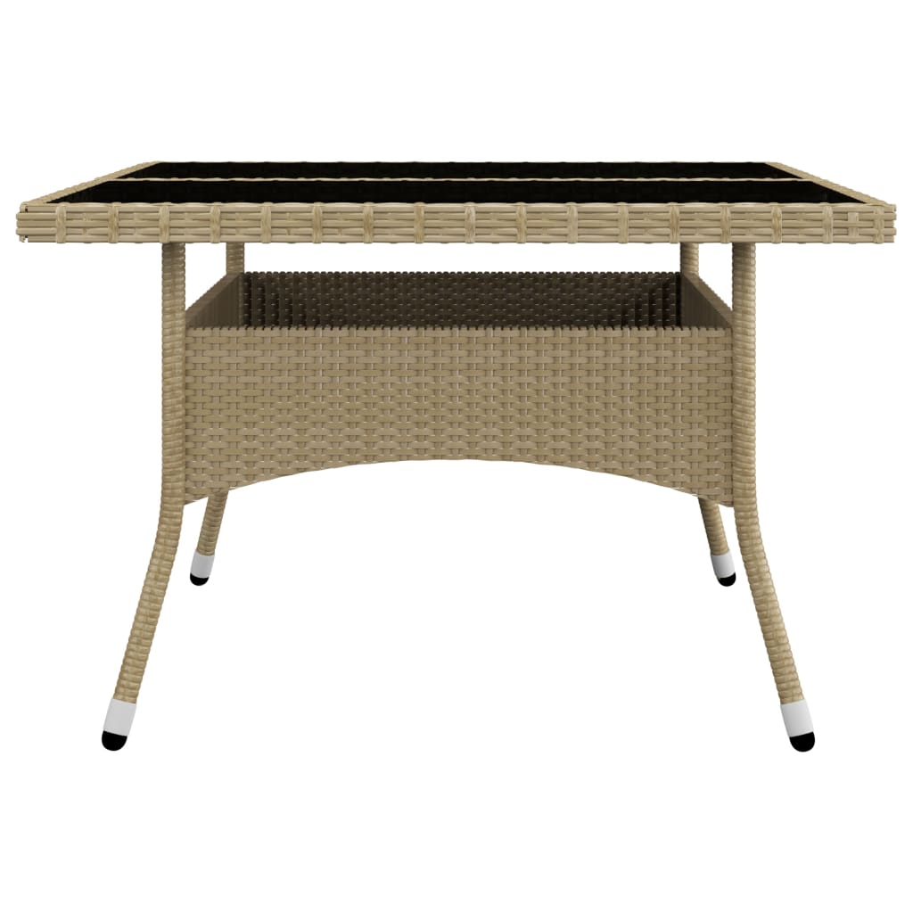 9-delige Tuinset poly rattan en glas beige