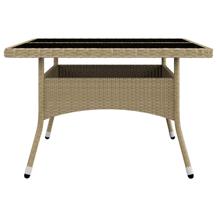 9-delige Tuinset poly rattan en glas beige