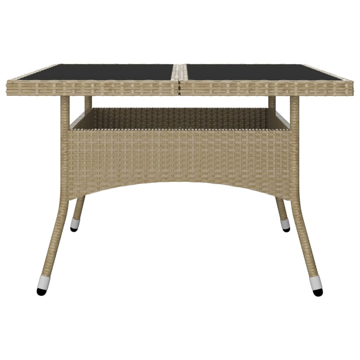 9-delige Tuinset poly rattan en glas beige