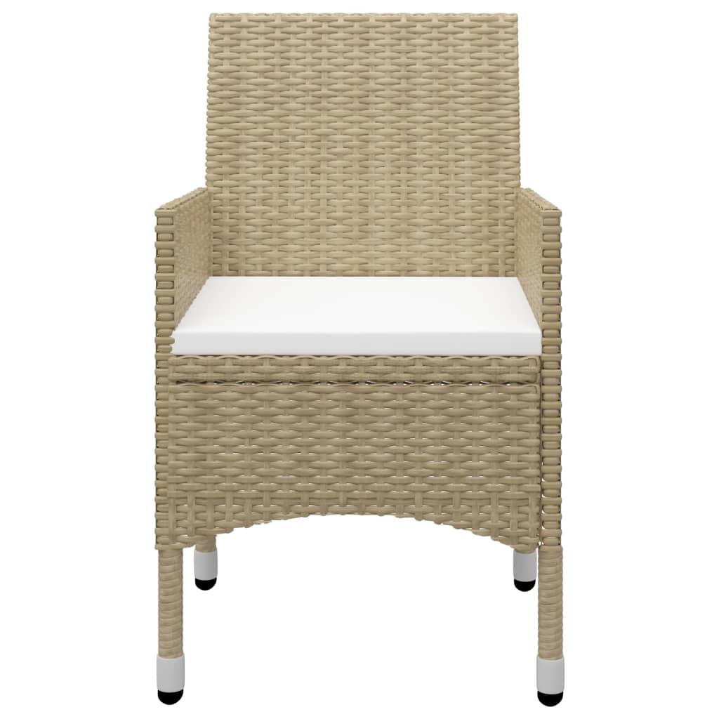 9-delige Tuinset poly rattan en glas beige