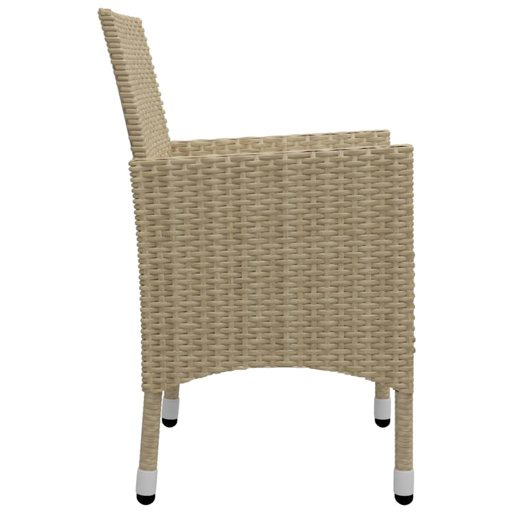 9-delige Tuinset poly rattan en glas beige