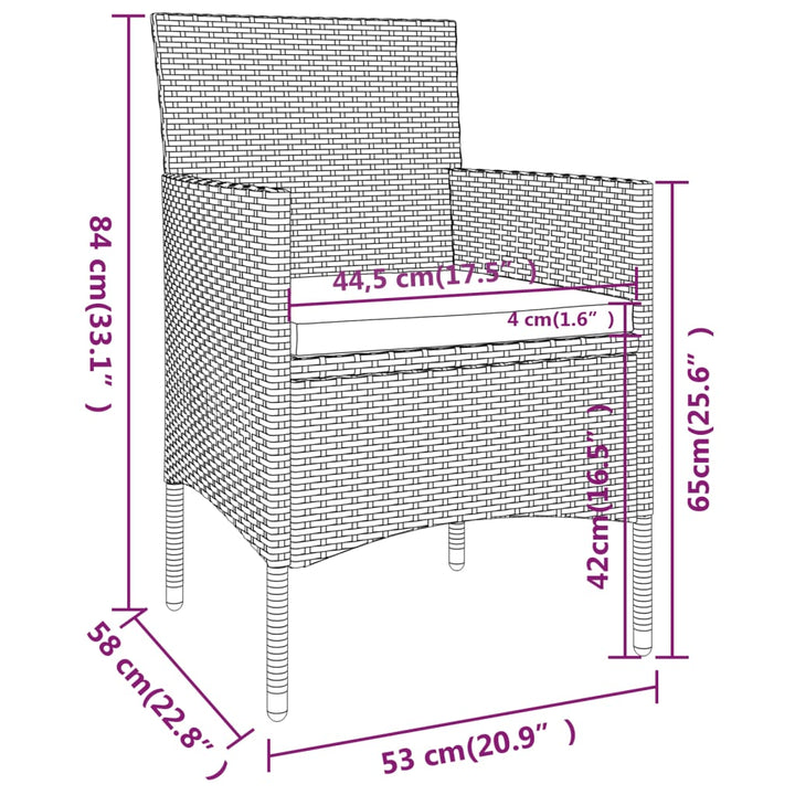 5-delige Tuinset poly rattan bruin