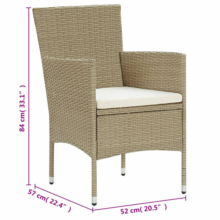 11-delige Tuinset poly rattan beige