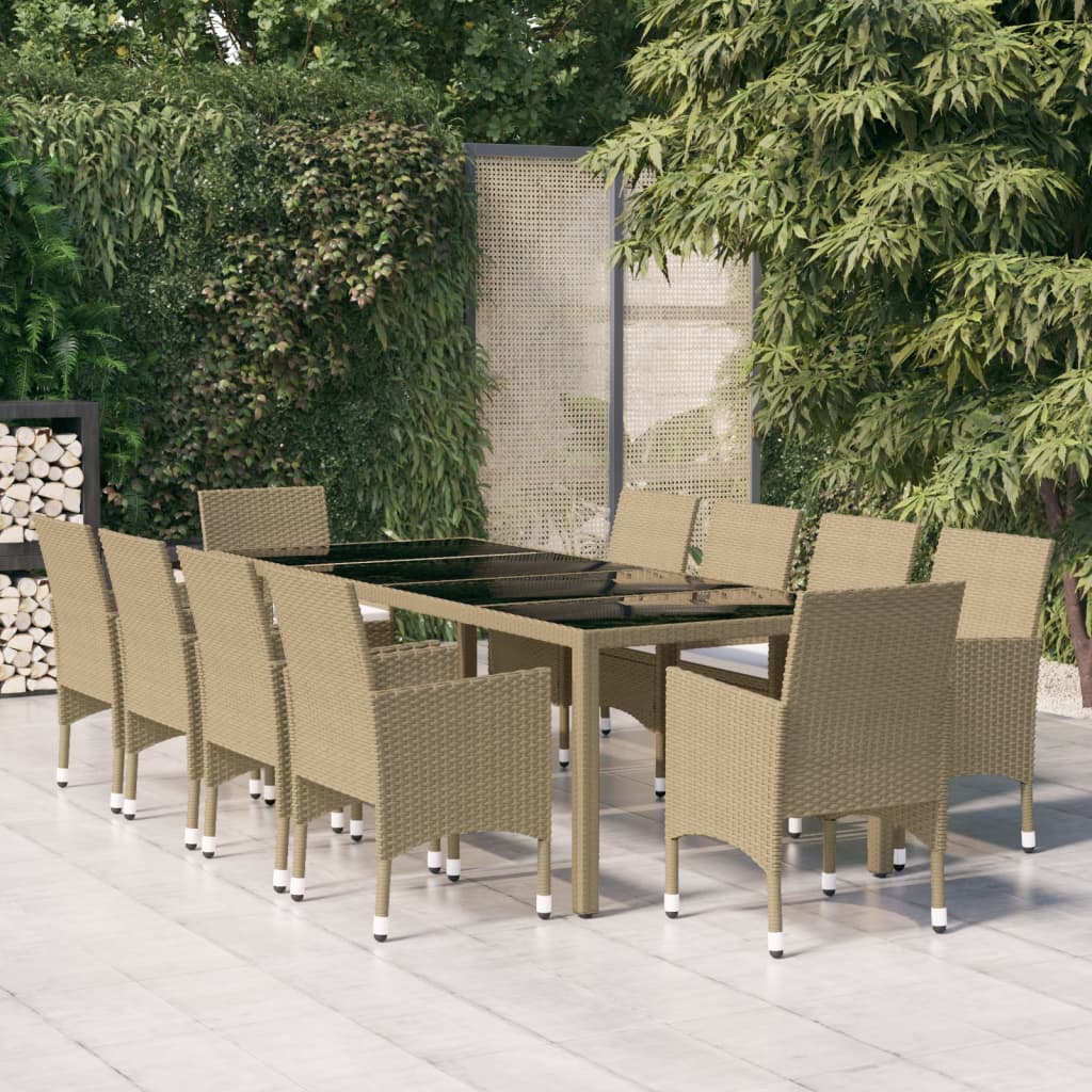 11-delige Tuinset poly rattan beige