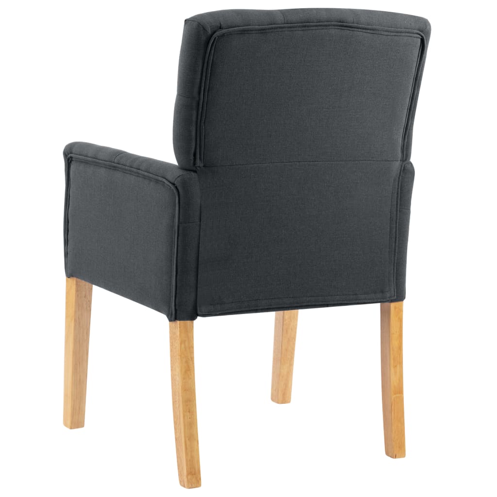 Eetkamerstoelen 2 st met armleuningen stof grijs