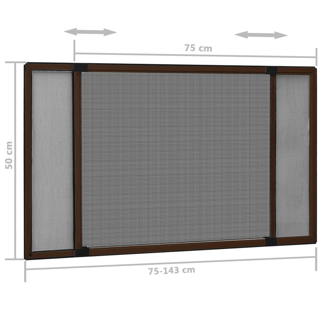 Raamhor uitschuifbaar (75-143)x50 cm bruin